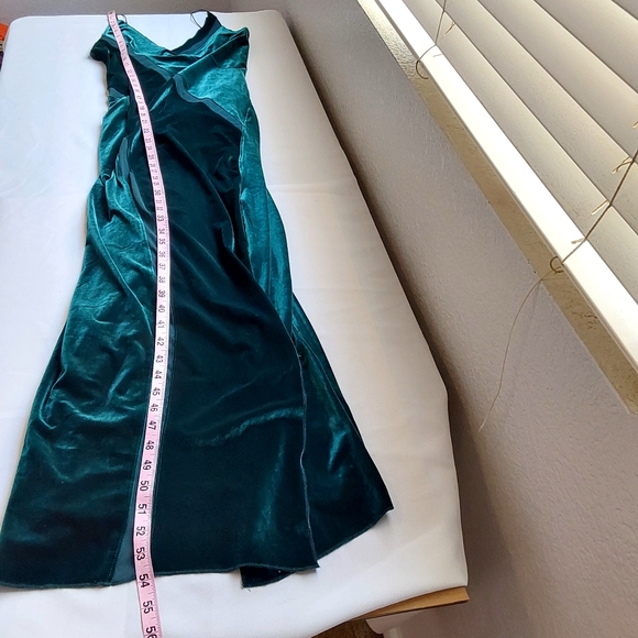 Free People Spliced Forest Green Velvet Maxi Dress - Picture 11 of 13